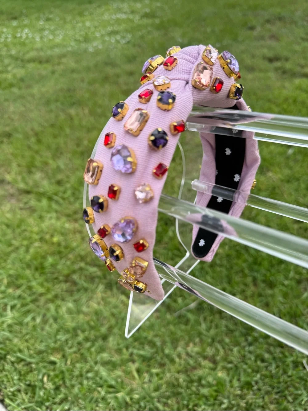 Lele Sadoughi x Atlantic Pacific Embellished Pink Jeweled Headband